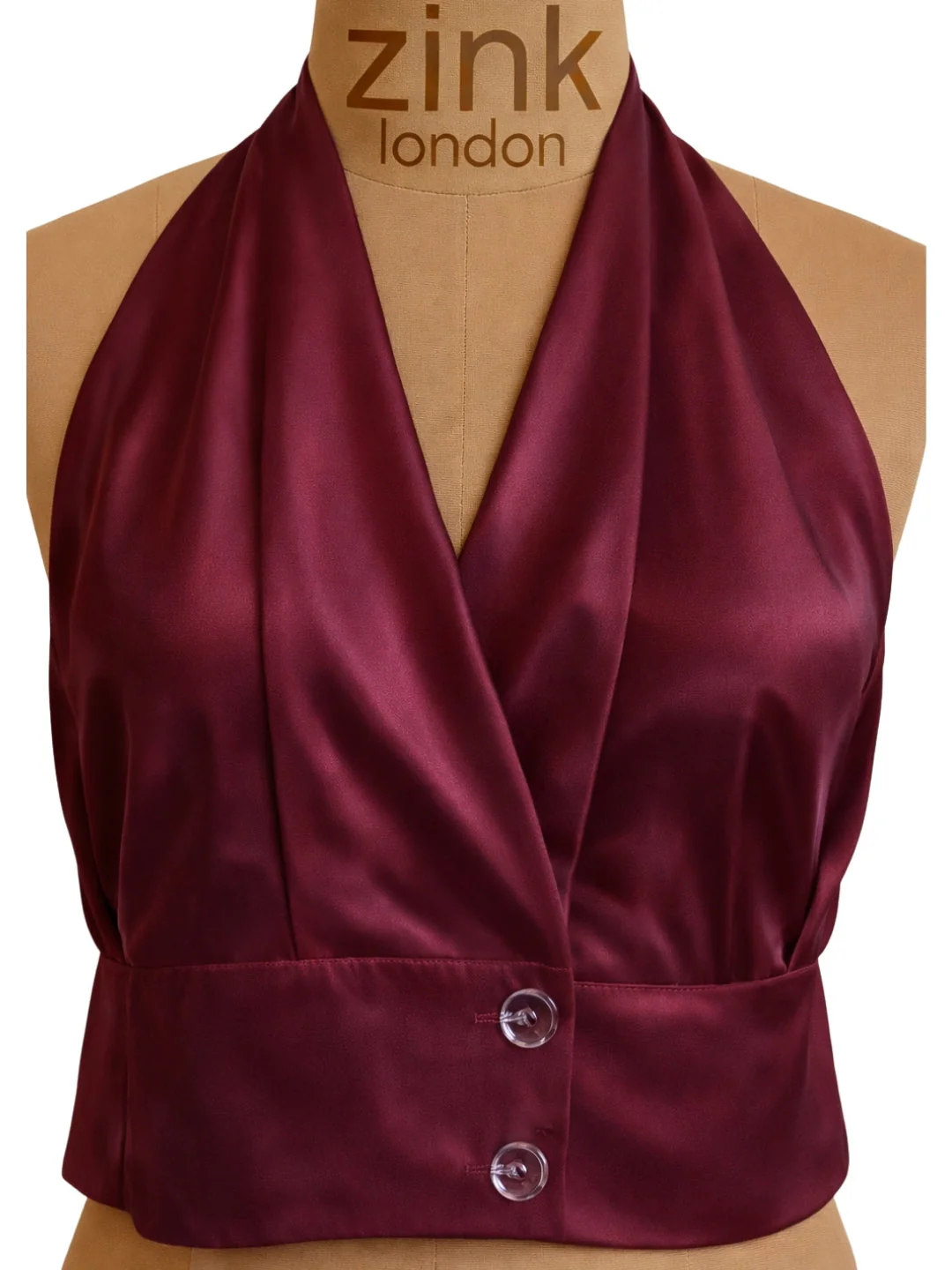 Maroon Solid Sleeveless Tops - Image 5