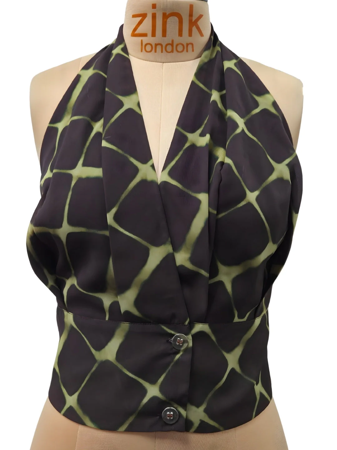 Green Geometric Sleeveless Tops - Image 5
