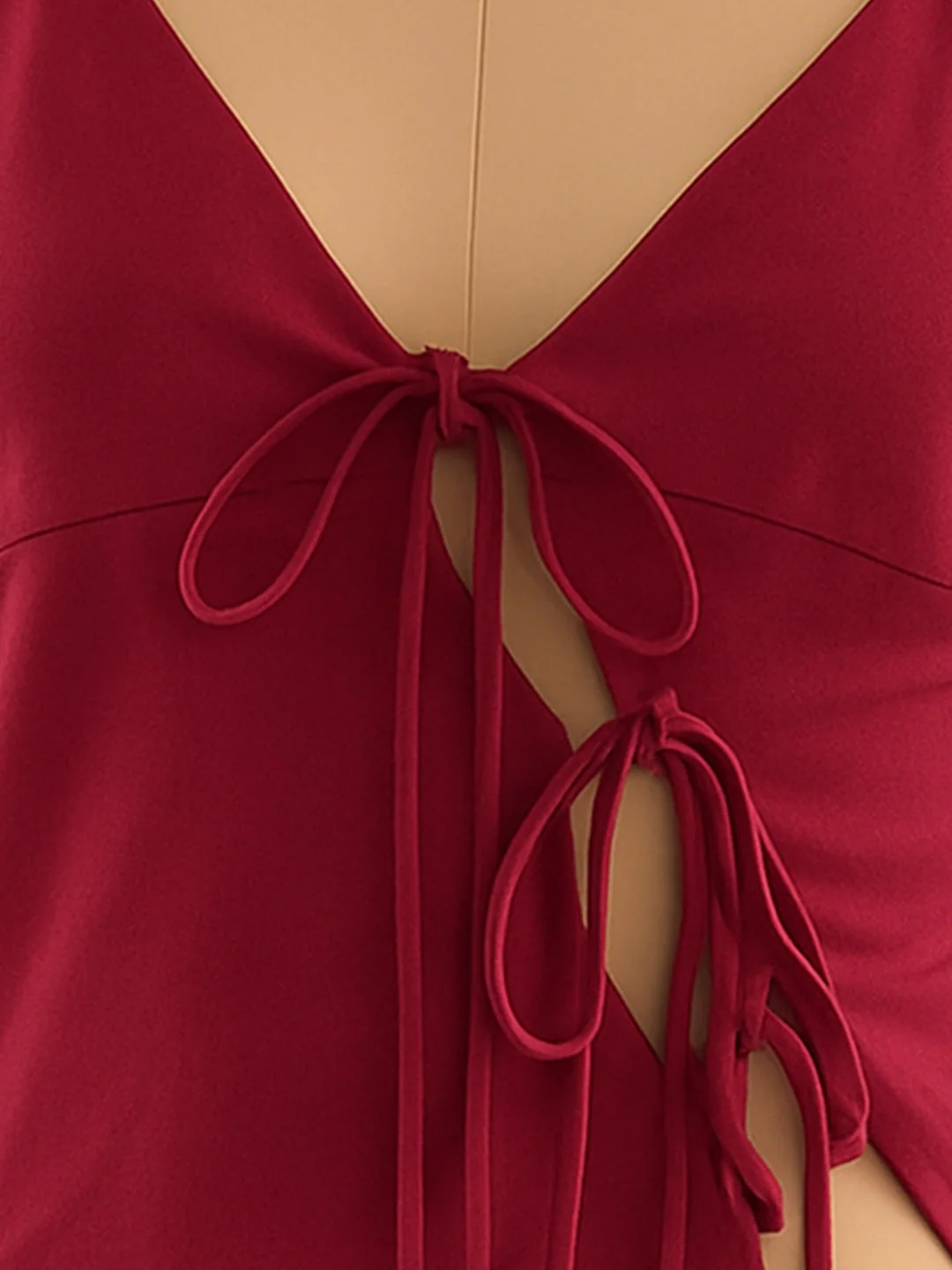 Maroon Solid Sleeveless Top - Image 5