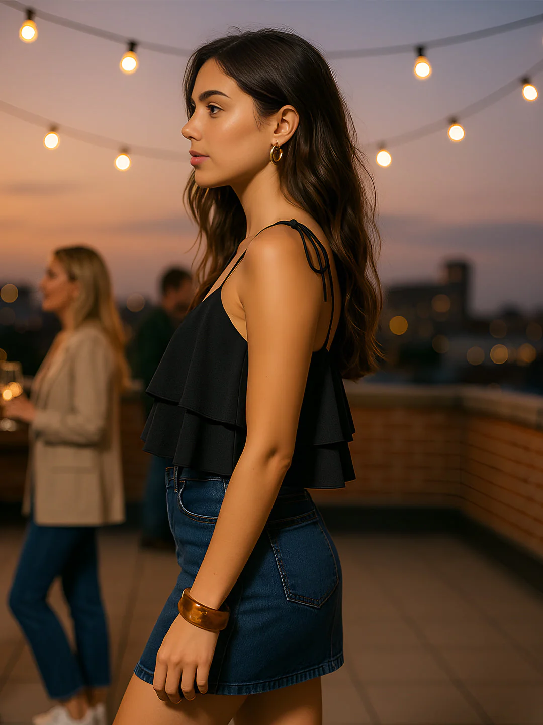 Black Solid Sleeveless Top - Image 2