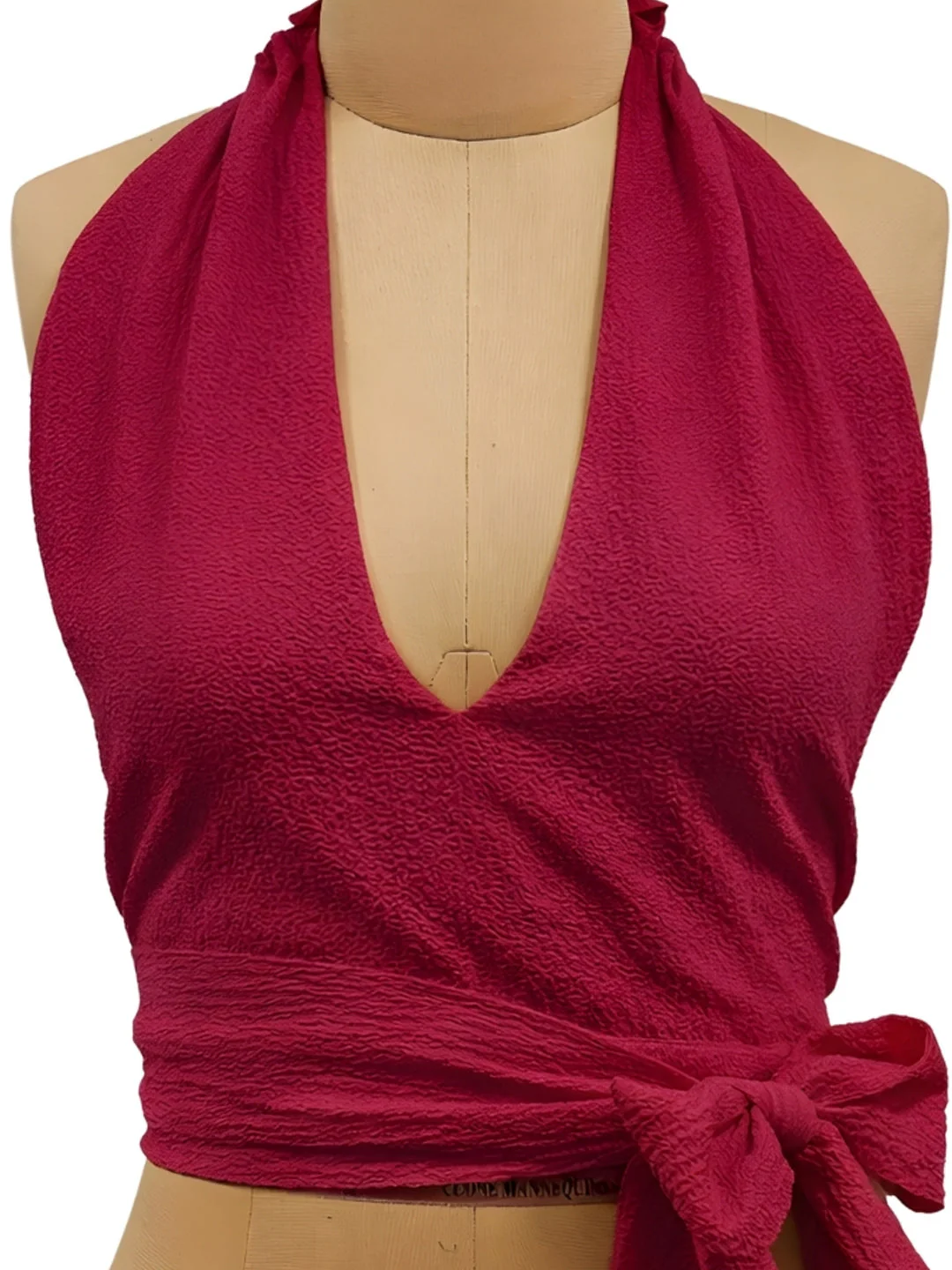 Magenta Solid Sleeveless Tops - Image 5