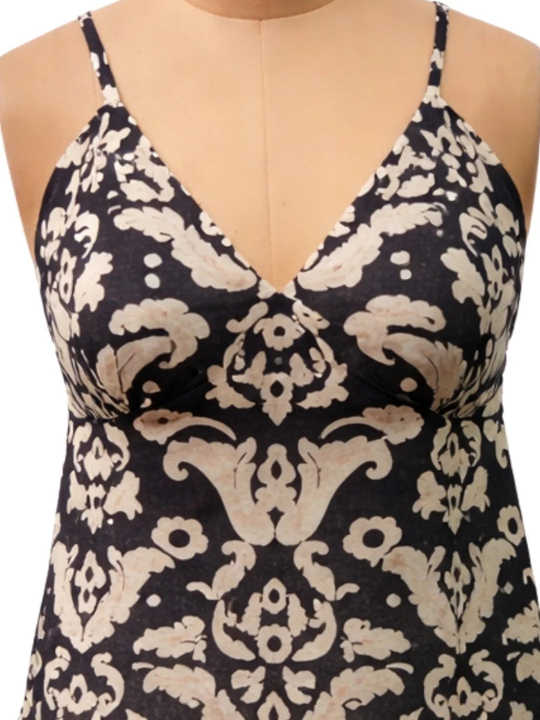 Black Ethnic Motifs Shoulder Straps Tops - Image 5