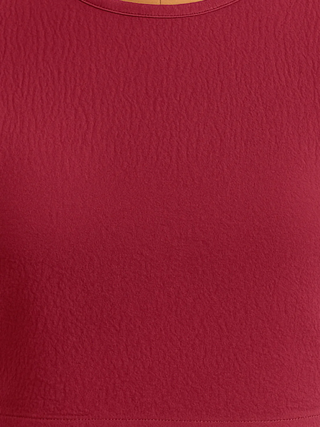 Maroon Solid Sleeveless Top - Image 5
