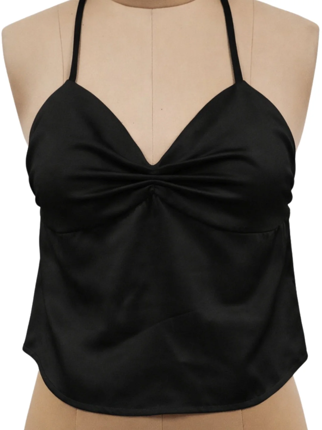 Black Solid Sleeveless Tops - Image 5