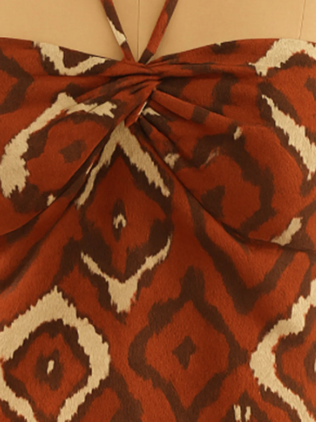 Brown Ethnic Motifs Sleeveless Top - Image 5