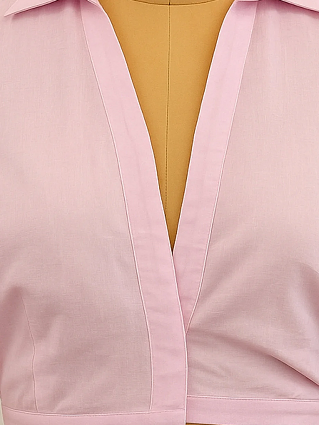 Pink Solid Half Sleeves Top - Image 5