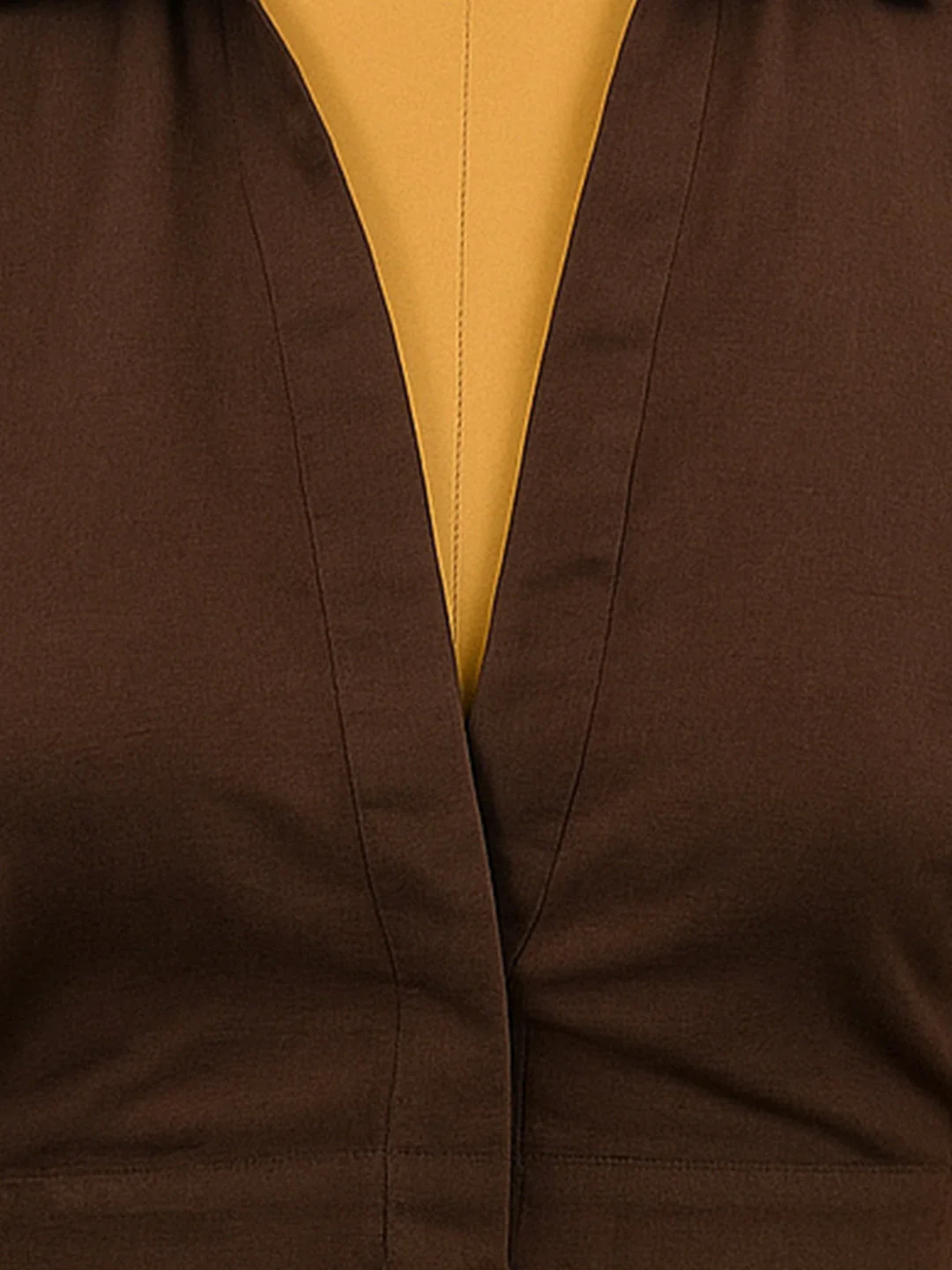 Brown Solid Half Sleeves Top - Image 5