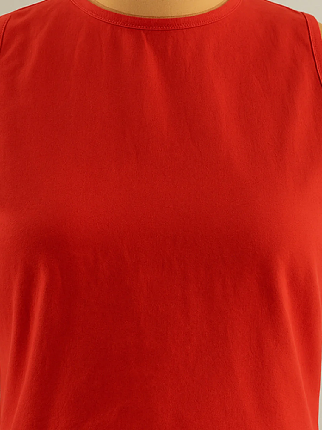 Red Solid Half Sleeves Top - Image 5