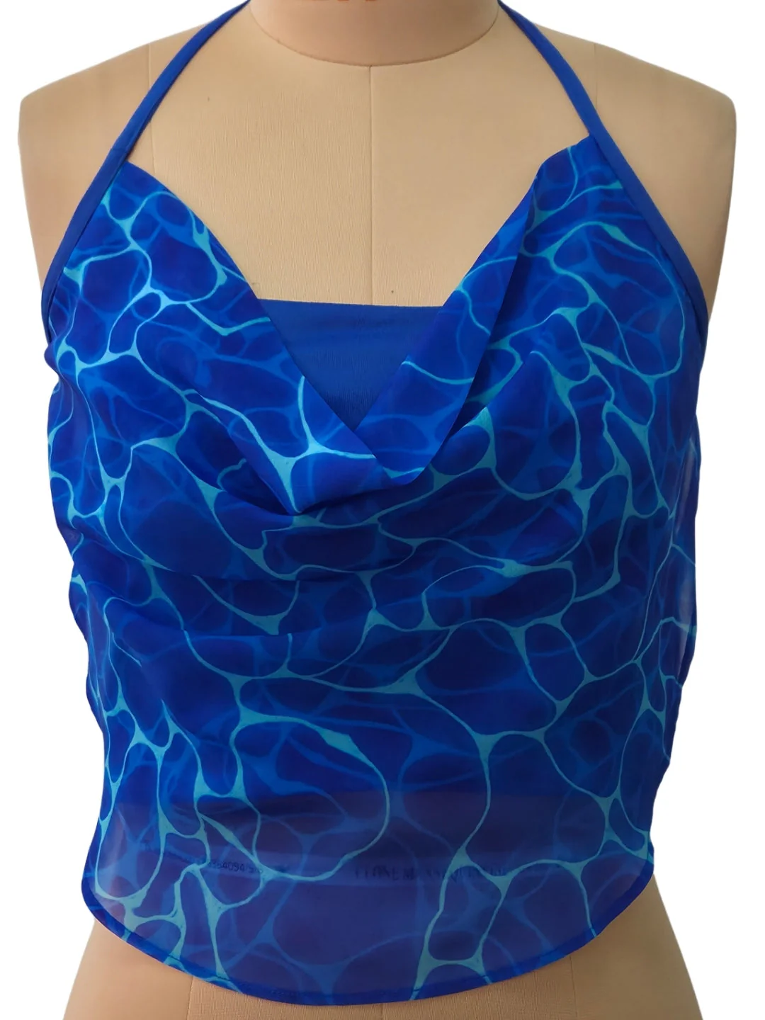 Blue Abstract Sleeveless Top - Image 5