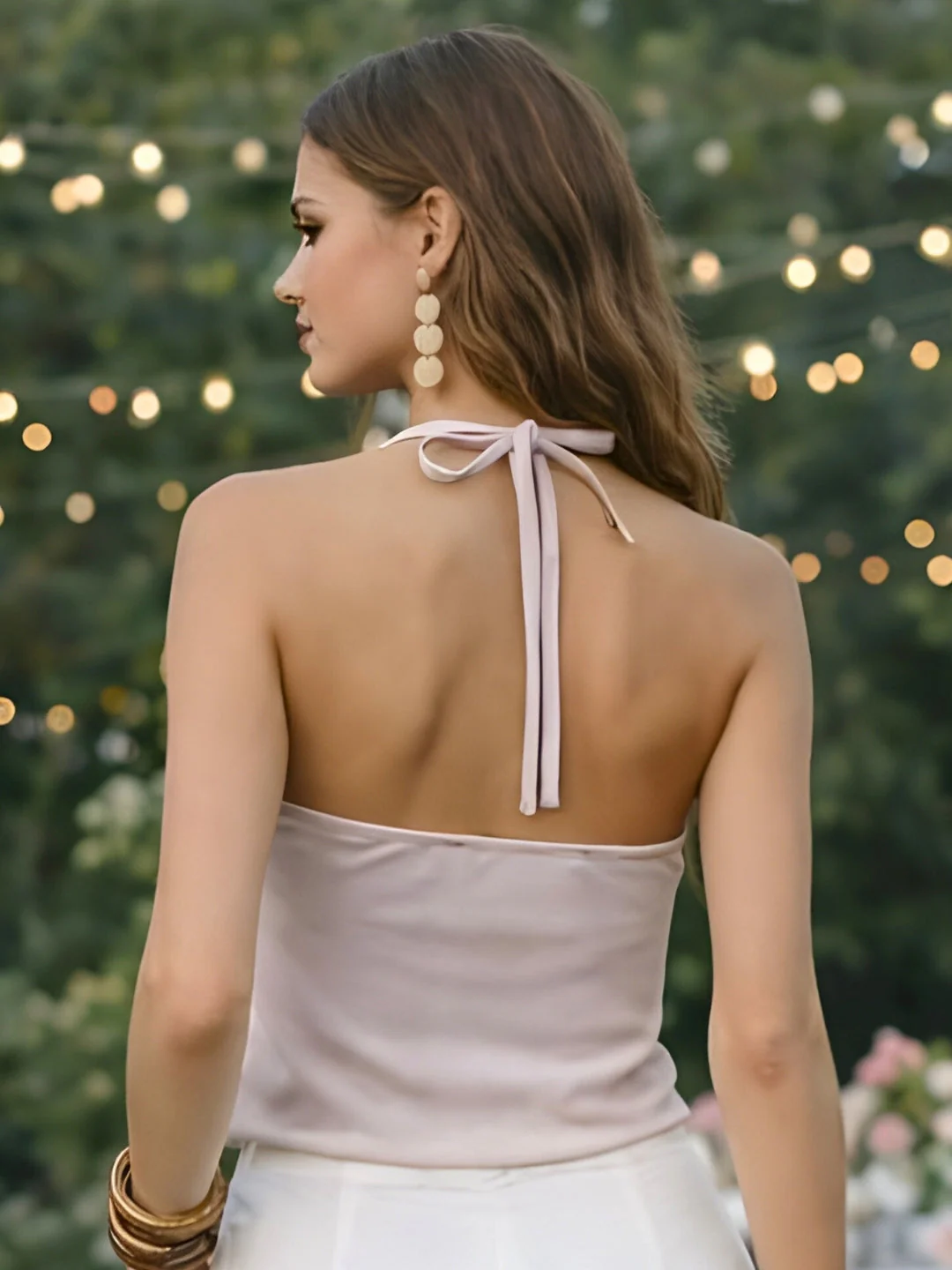 Pink Solid Sleeveless Top - Image 4