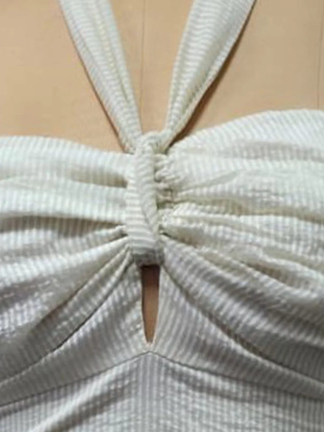 Cream Stripes Sleeveless Top - Image 5