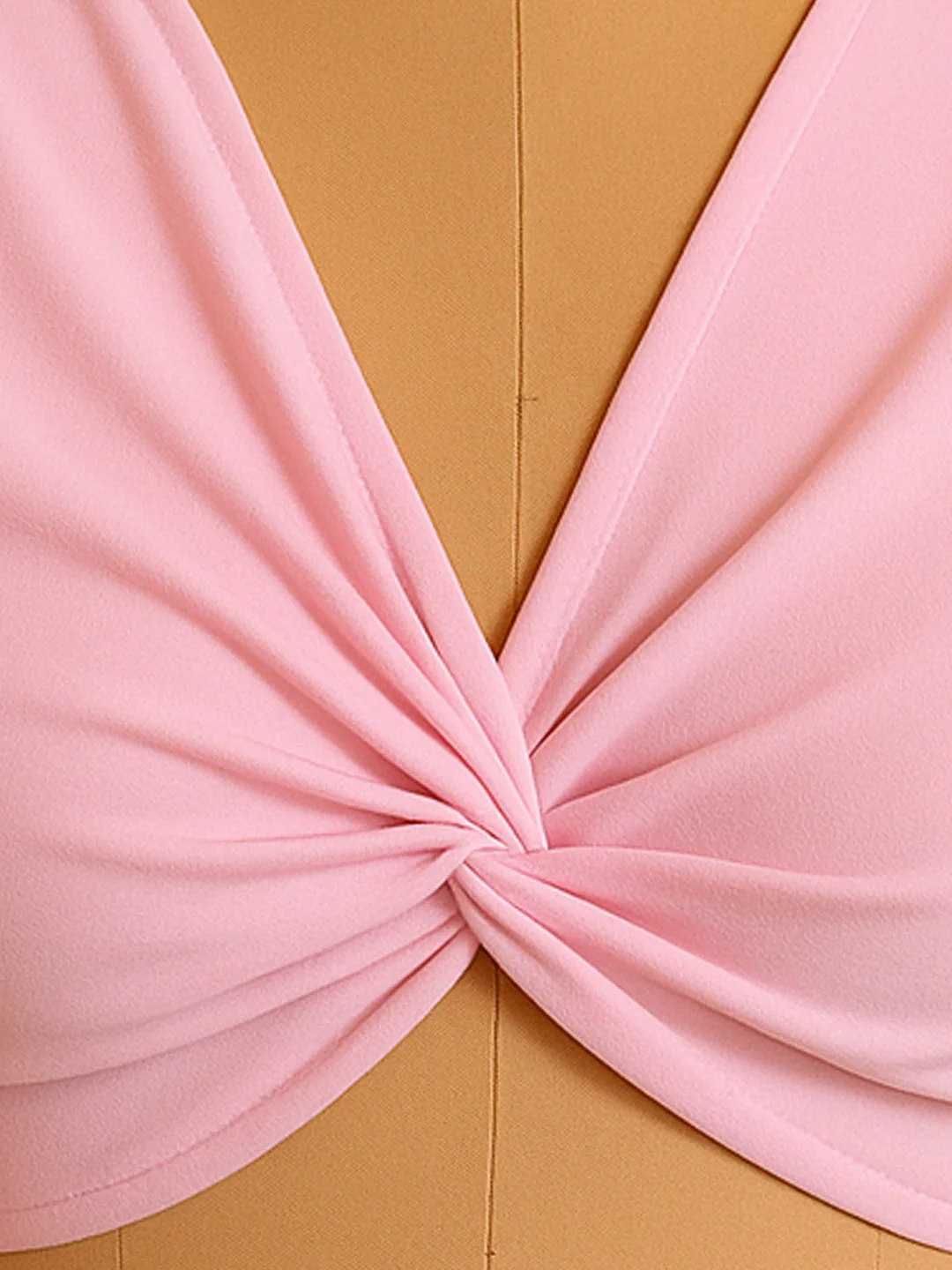 Pink Solid 3/4th Sleeves Top - Image 5