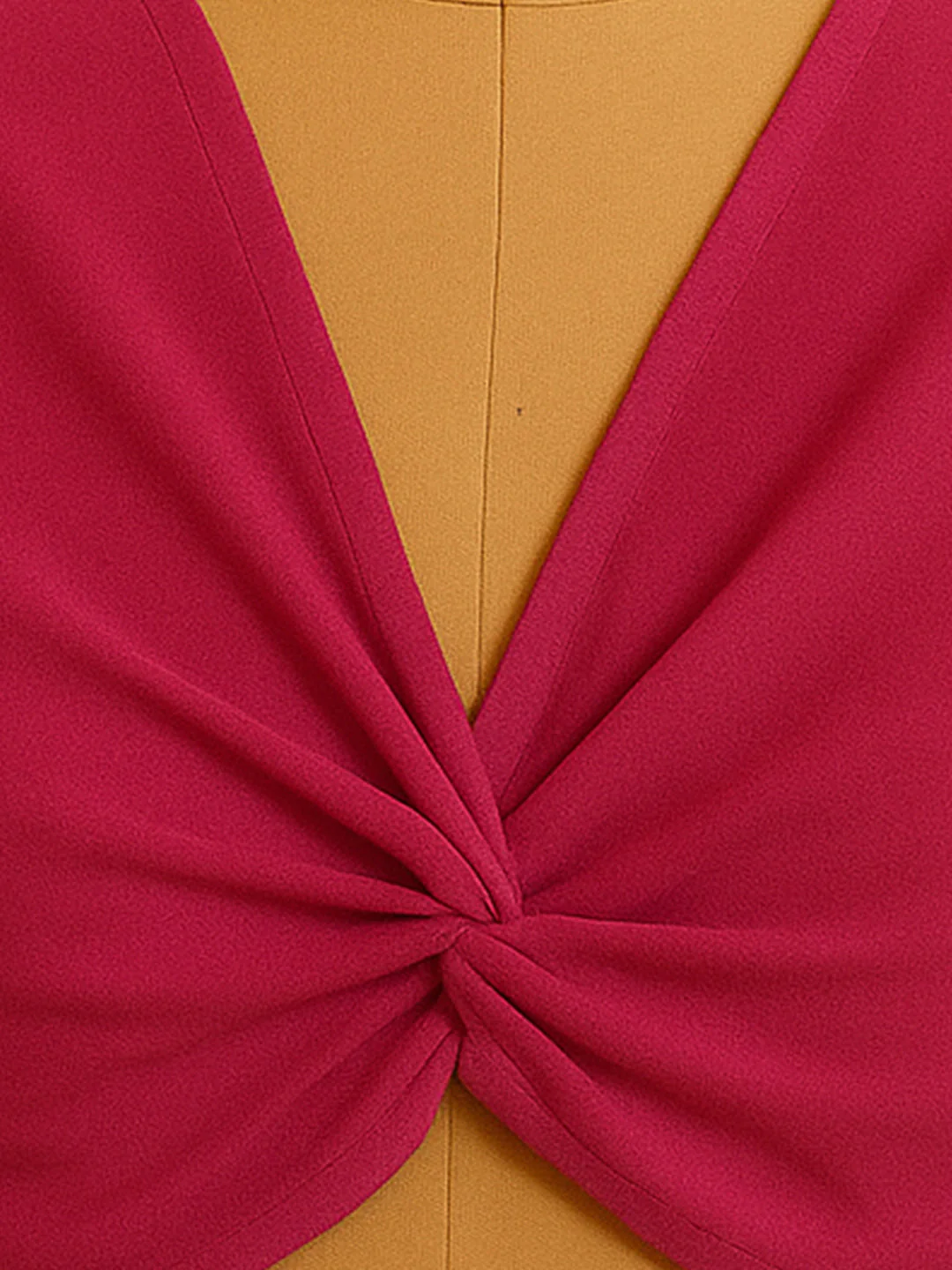 Maroon Solid 3/4th Sleeves Top - Image 5