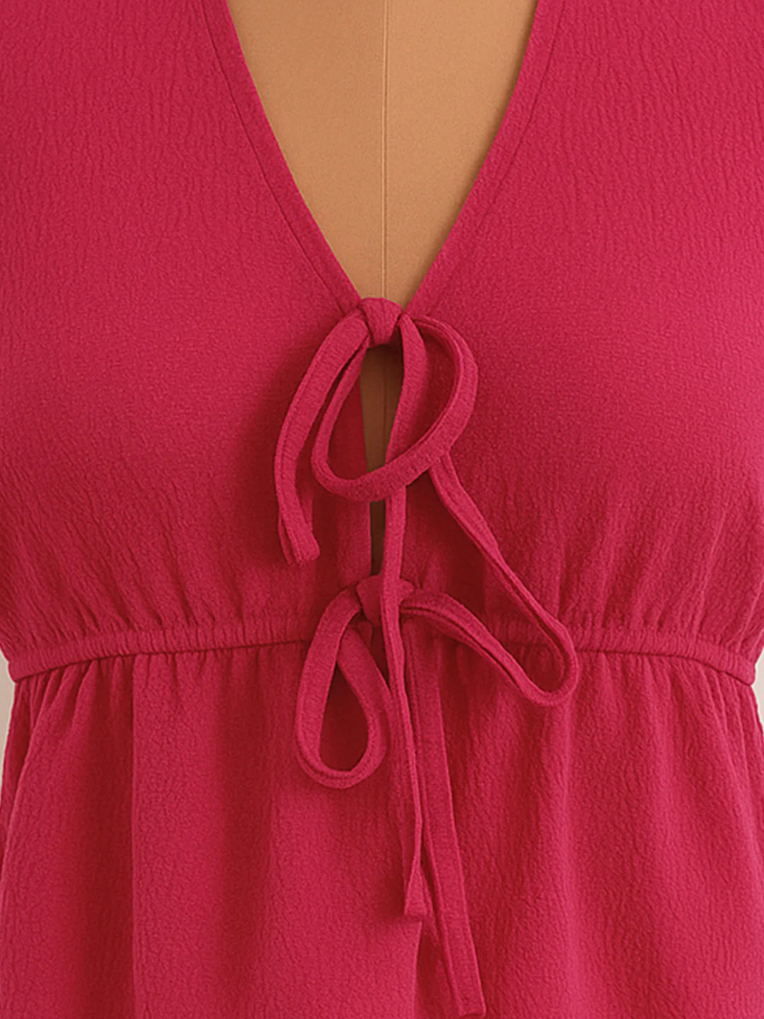 Maroon Solid Half Sleeves Top - Image 5