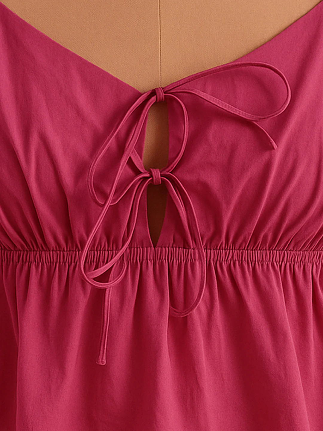 Maroon Solid Sleeveless Top - Image 5