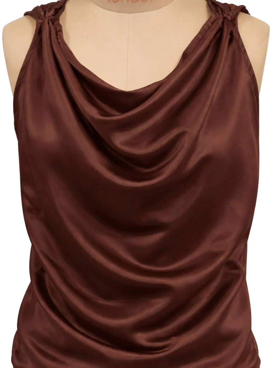 Brown Solid Sleeveless Tops - Image 5
