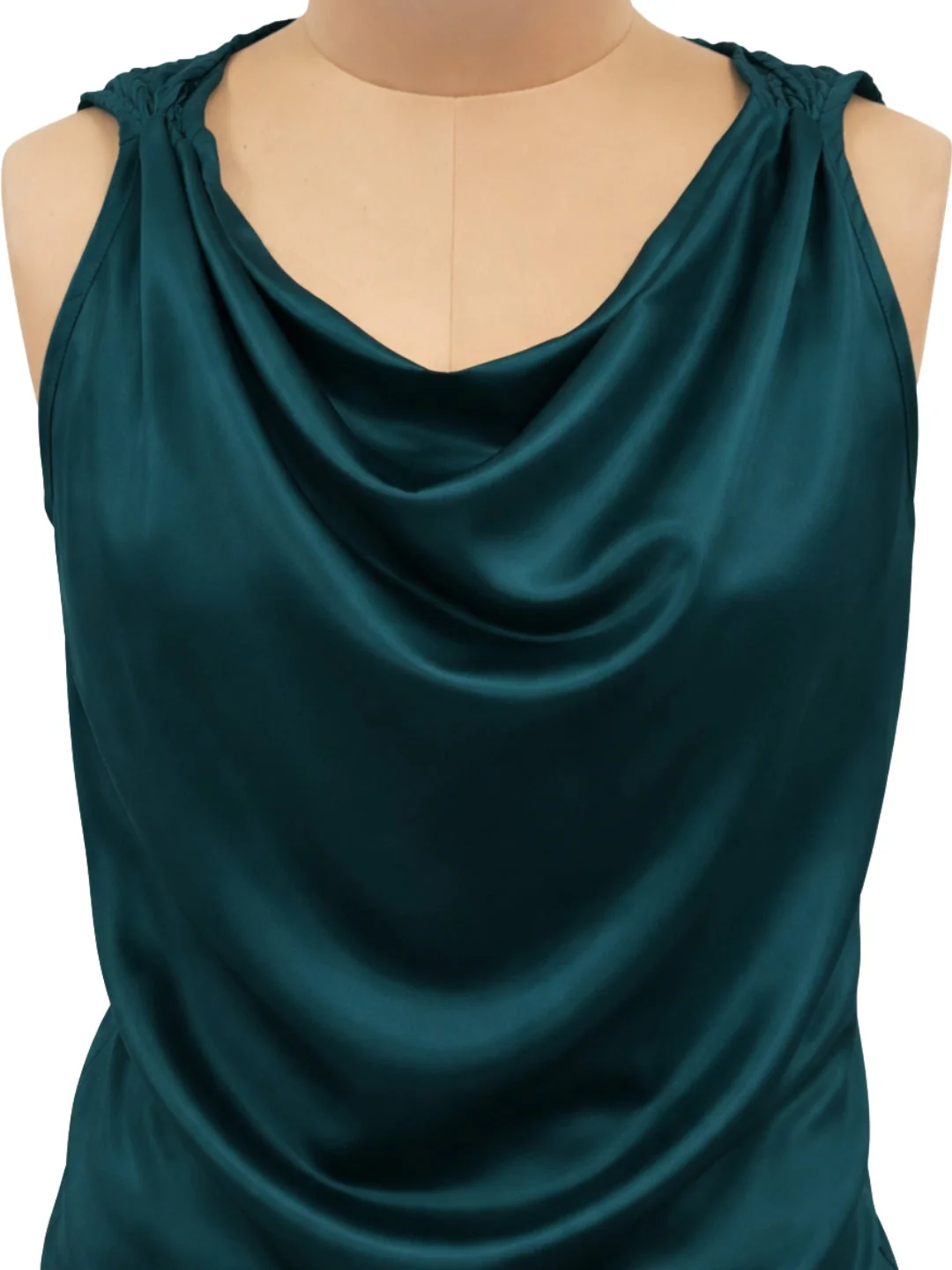 Sea Green Solid Sleeveless Tops - Image 5