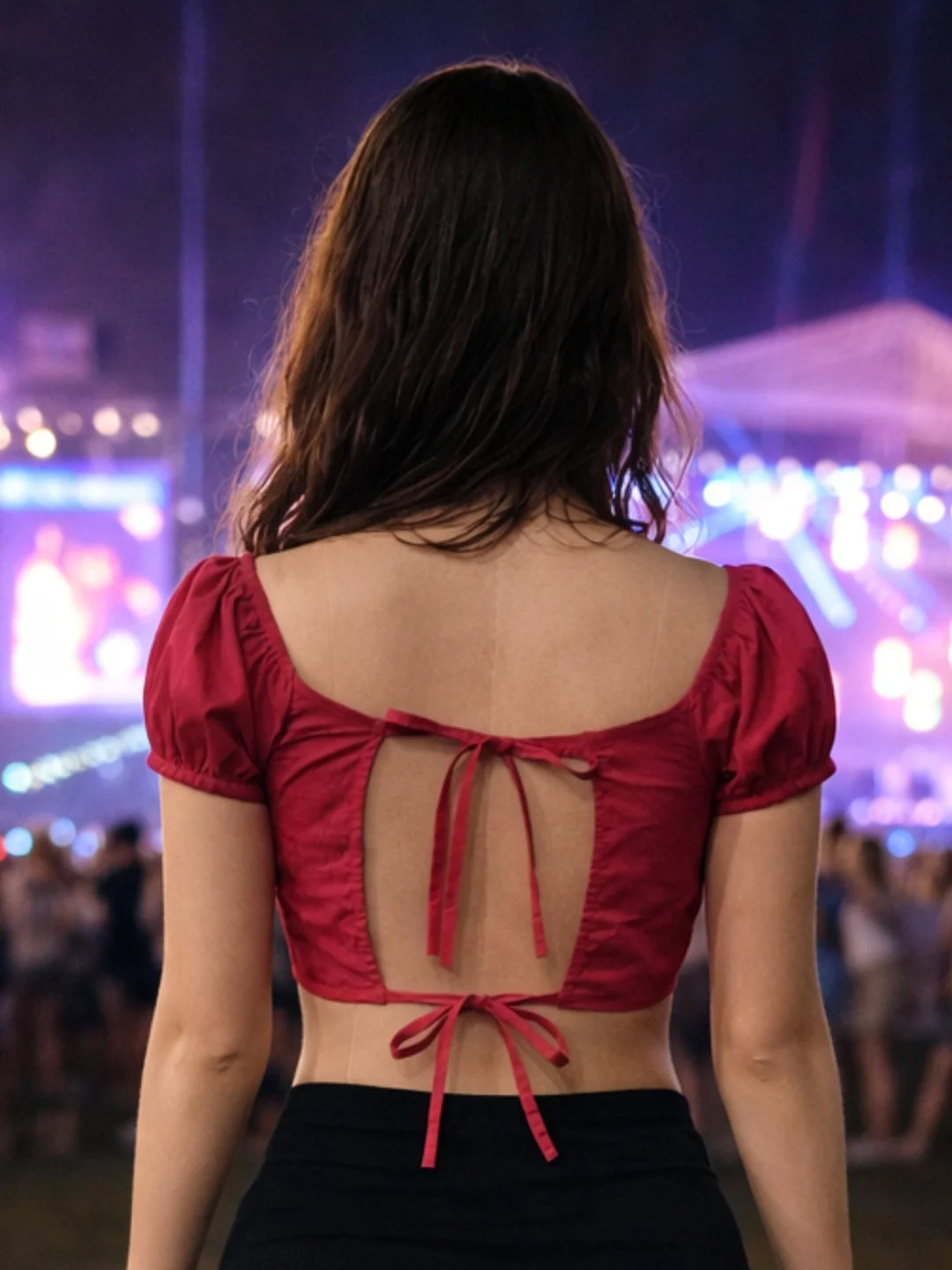 Magenta Solid Half Sleeves Tops - Image 4