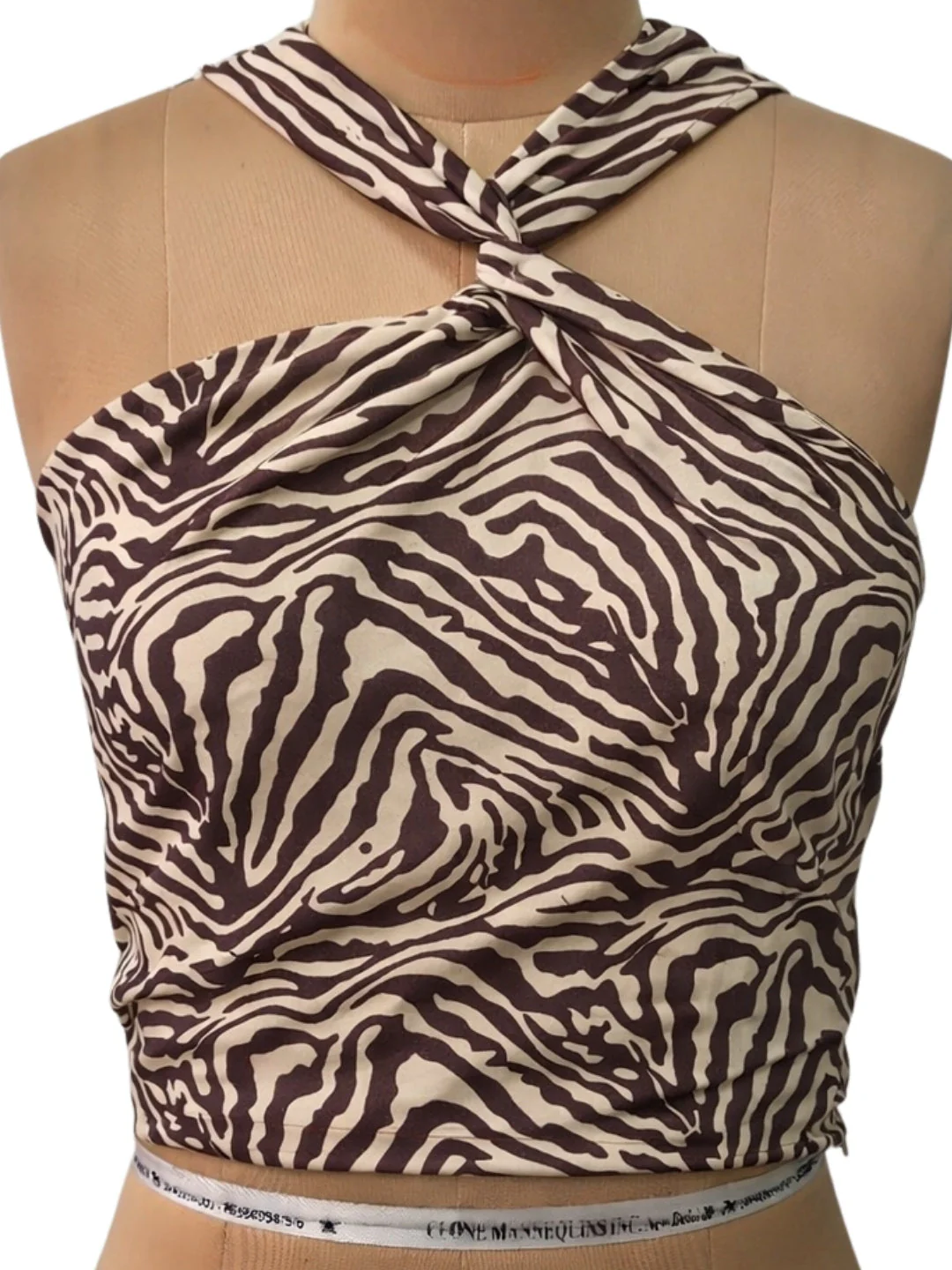 Brown Abstract Sleeveless Tops - Image 5