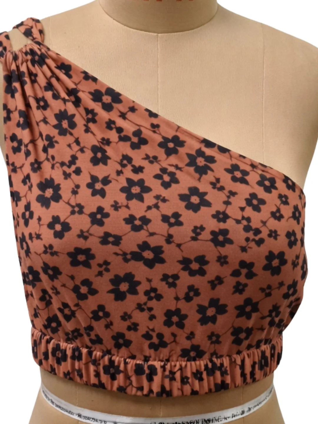 Orange Floral One-Shoulder Tops - Image 5