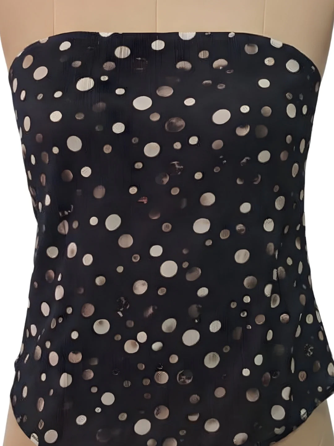 Black Polka Dot Off-Shoulder Tops - Image 5