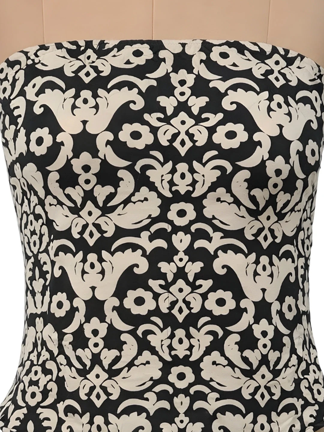 Black Ethnic Motifs Off-Shoulder Tops - Image 5
