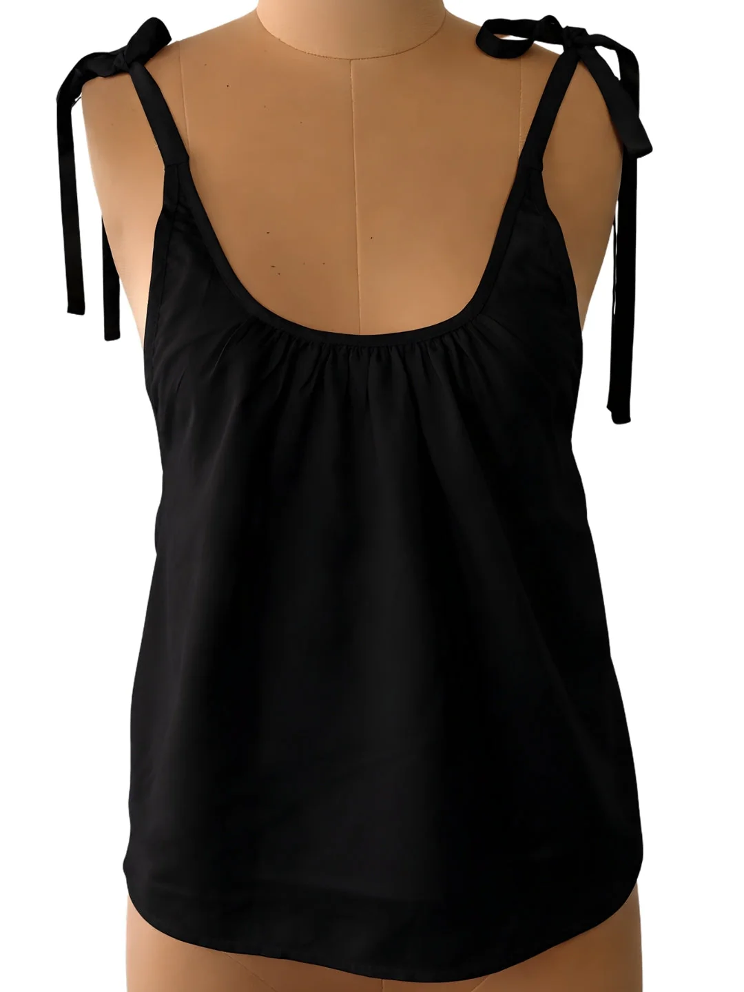 Black Solid Sleeveless Tops - Image 5