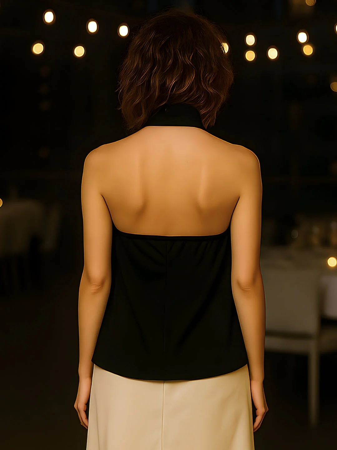 Black Solid Sleeveless Top - Image 4