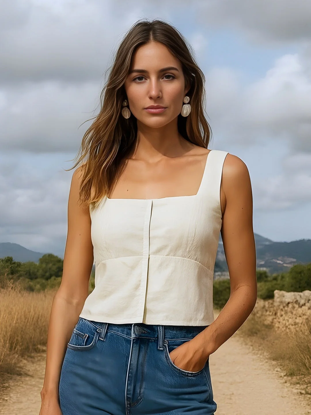 Off White Solid Top