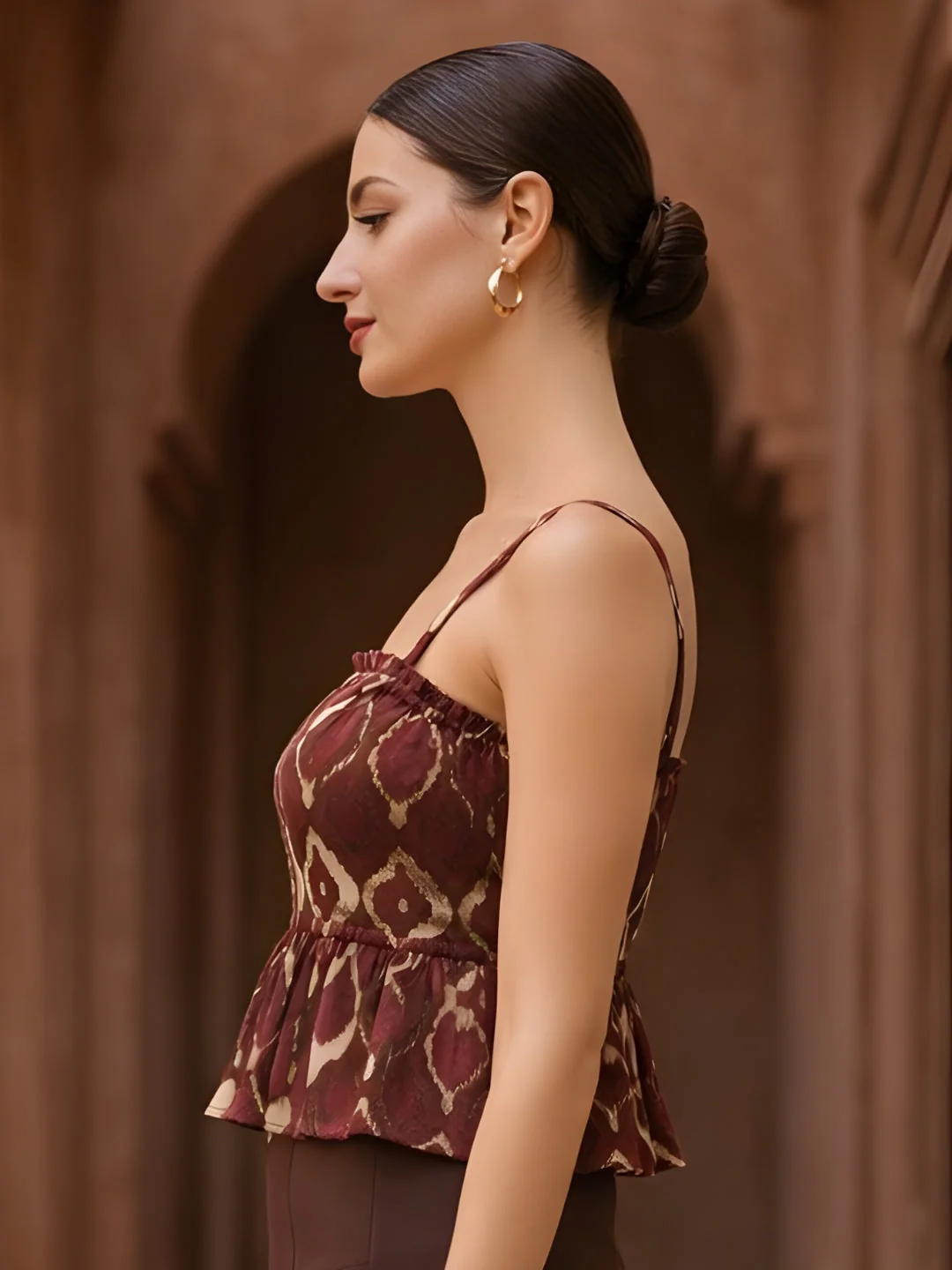 Brown Ethnic Motifs Top - Image 3