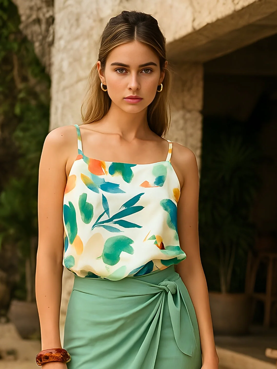 Cream Floral Top