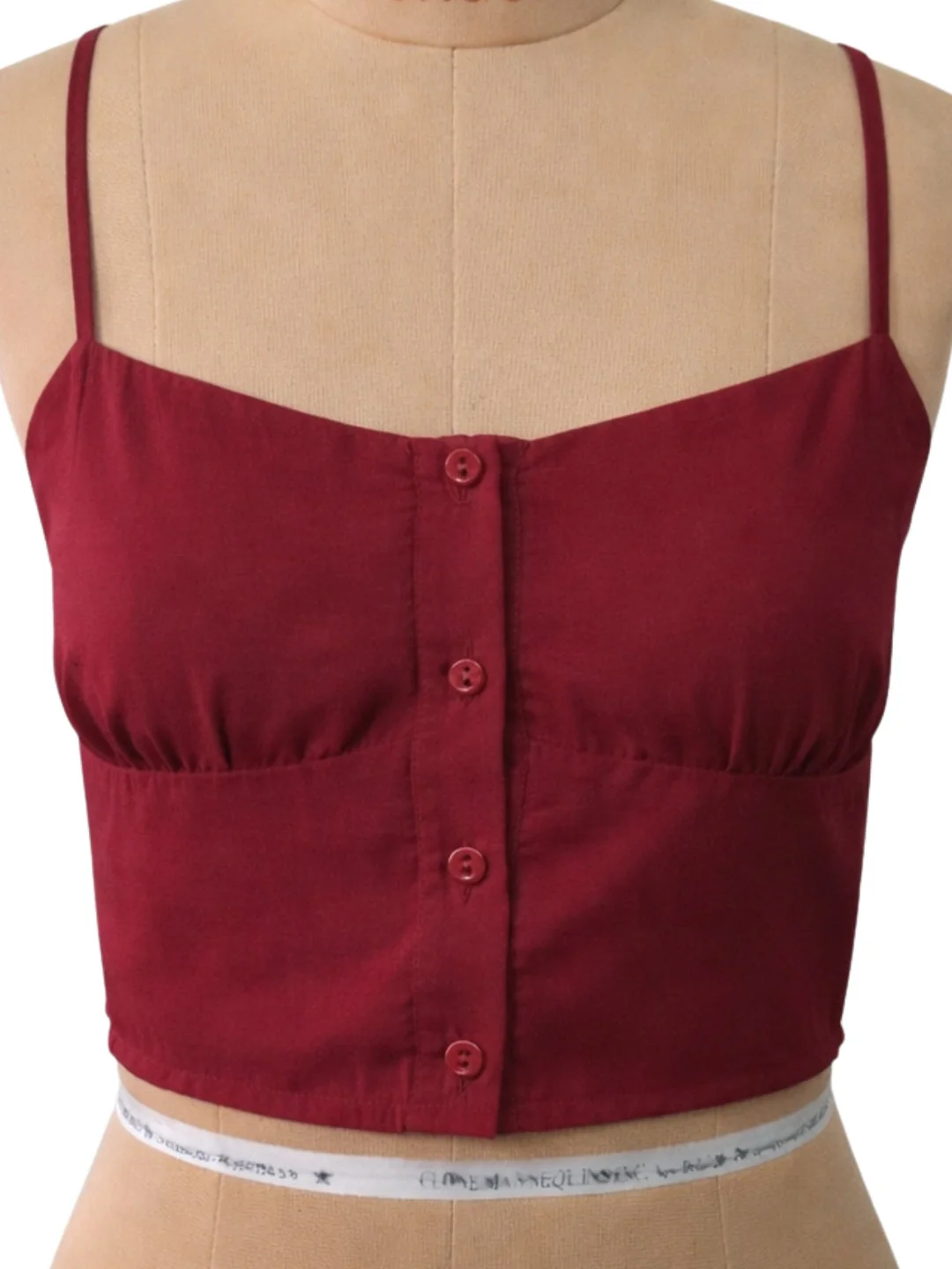 Magenta Solid Shoulder Straps Tops - Image 5