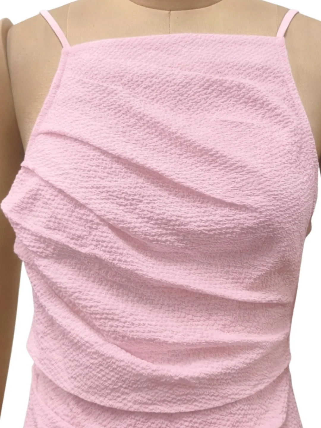 Pink Solid Shoulder Straps Top - Image 5