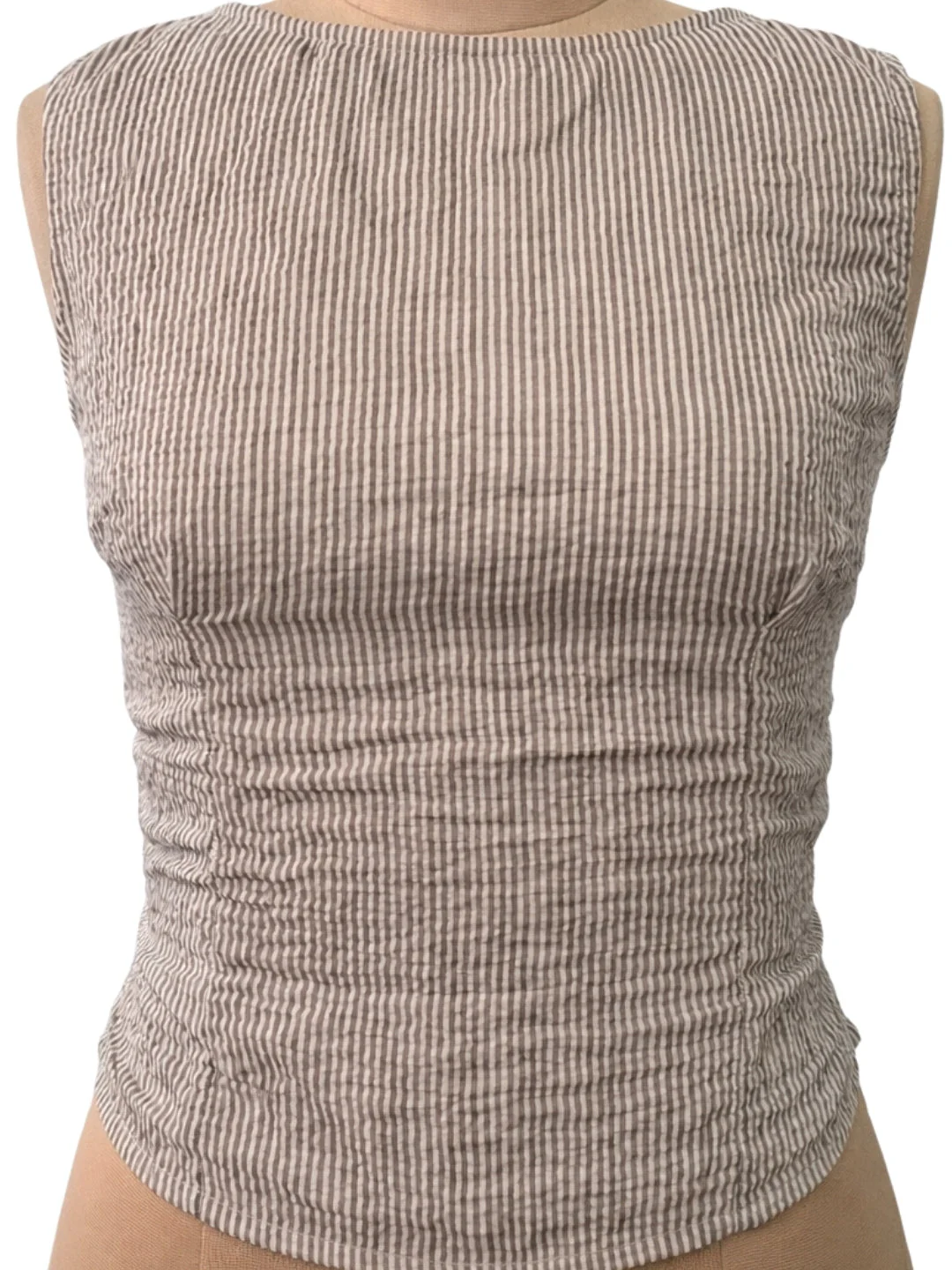 Brown Stripes Sleeveless Top - Image 5