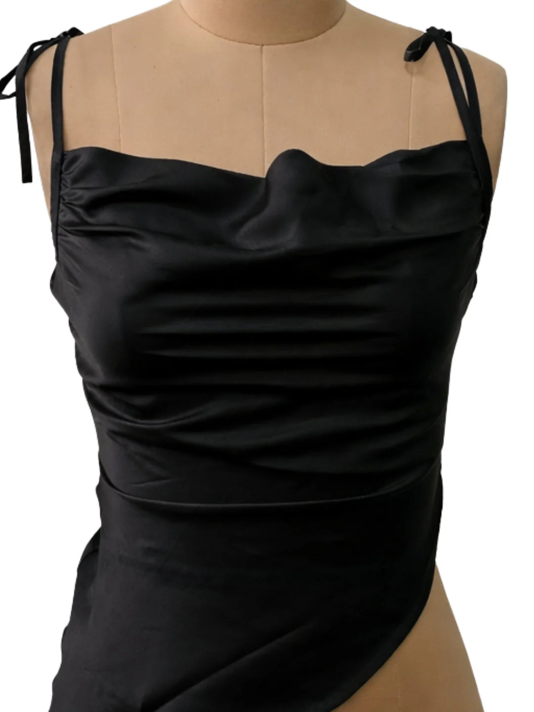Black Solid Shoulder Straps Top - Image 5