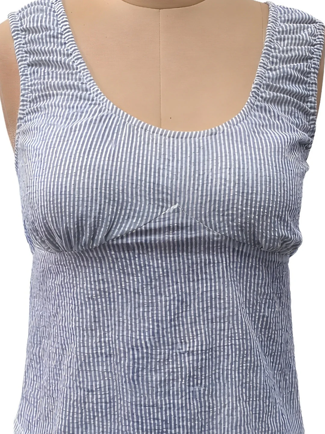 Grey Stripes Sleeveless Tops - Image 5