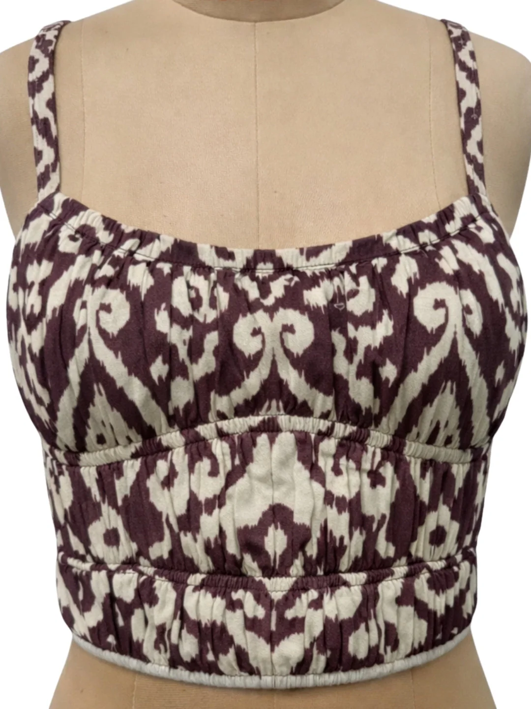 Brown Ethnic Motifs Shoulder Straps Top - Image 5