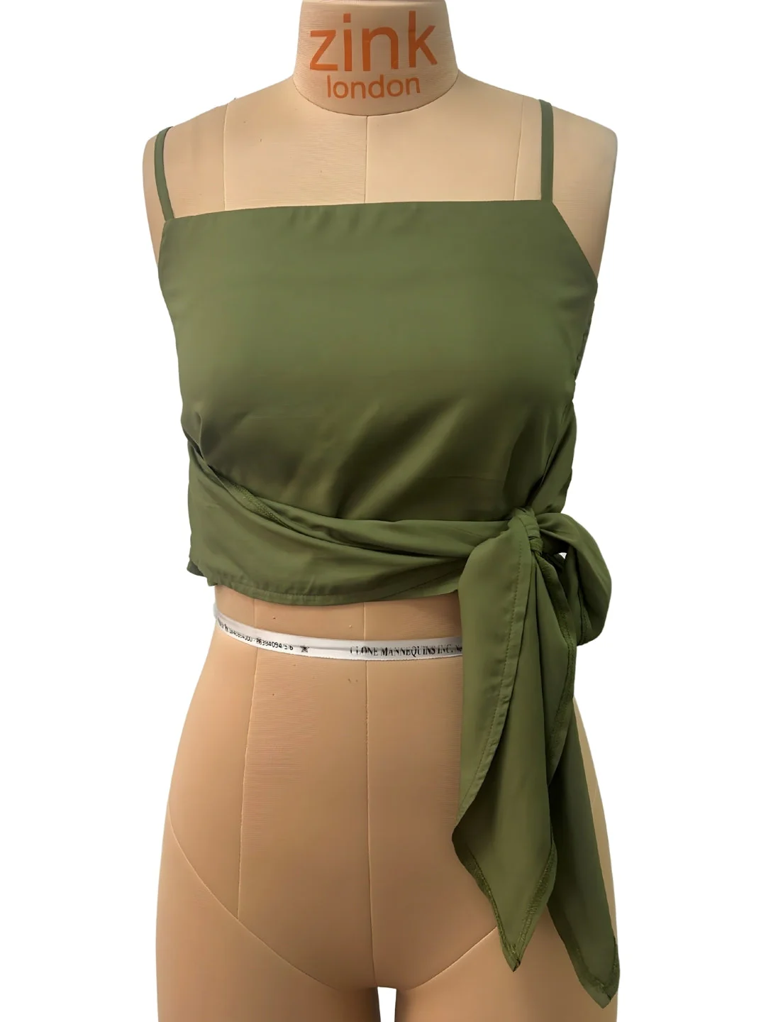 Olive Solid Shoulder Straps Tops - Image 5