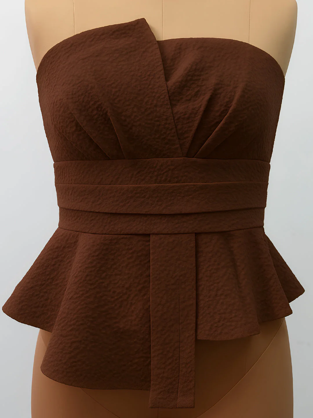 Brown Solid Off-Shoulder Tops - Image 5