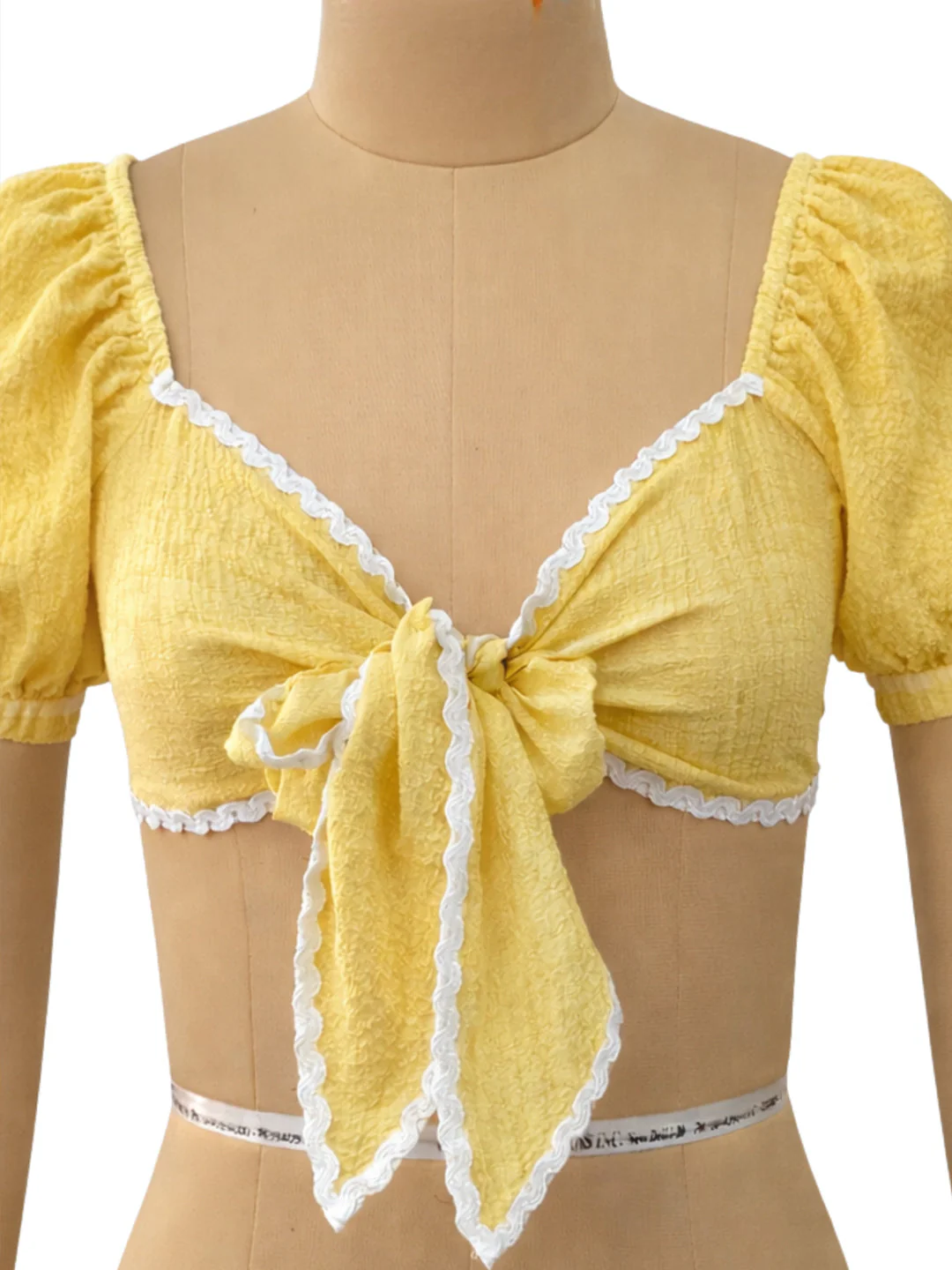 Yellow Solid Half Sleeves Top - Image 5