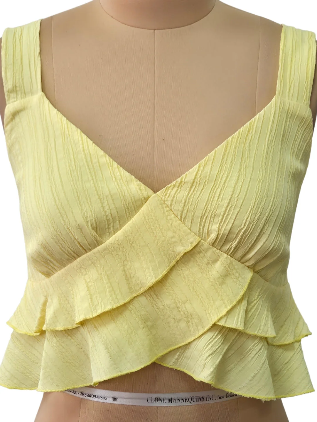 Yellow Solid Shoulder Straps Top - Image 5