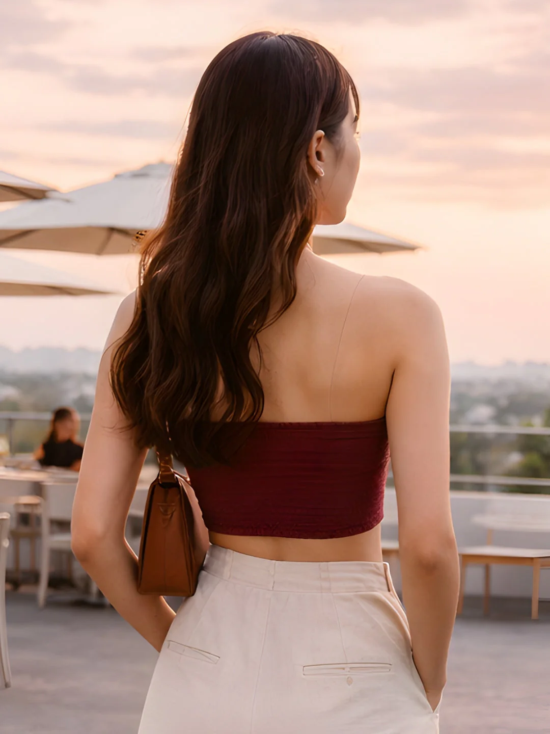 don't be basic Brown Solid Sleeveless Top - Image 4