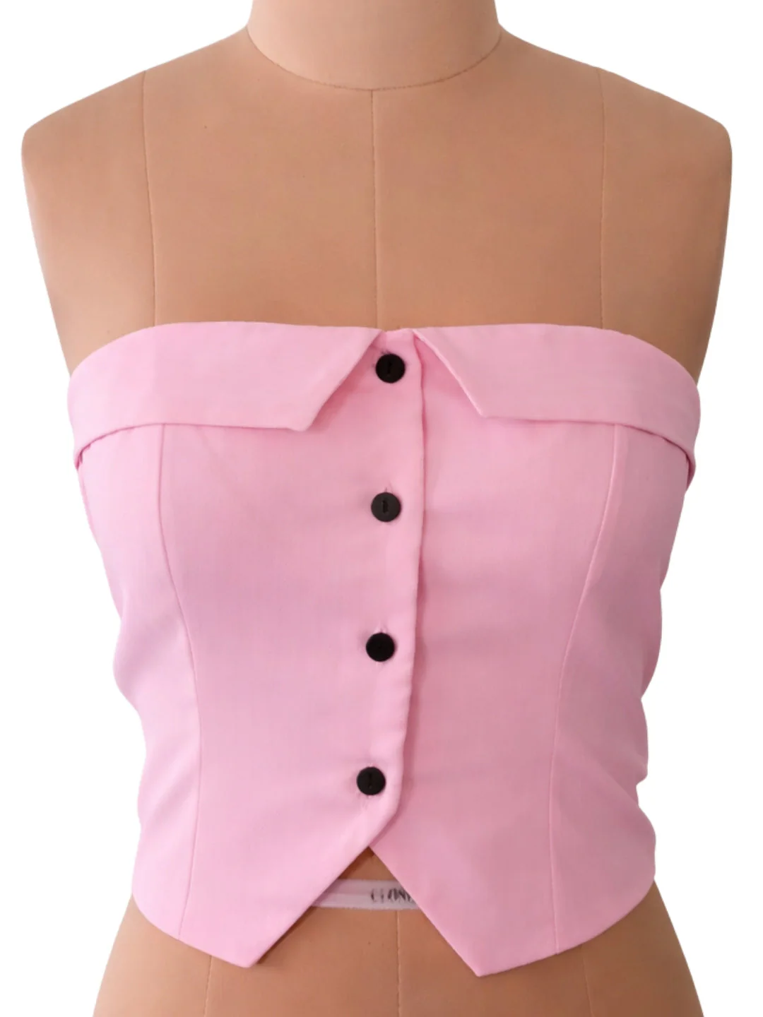don't be basic Pink Solid Sleeveless Top - Image 5