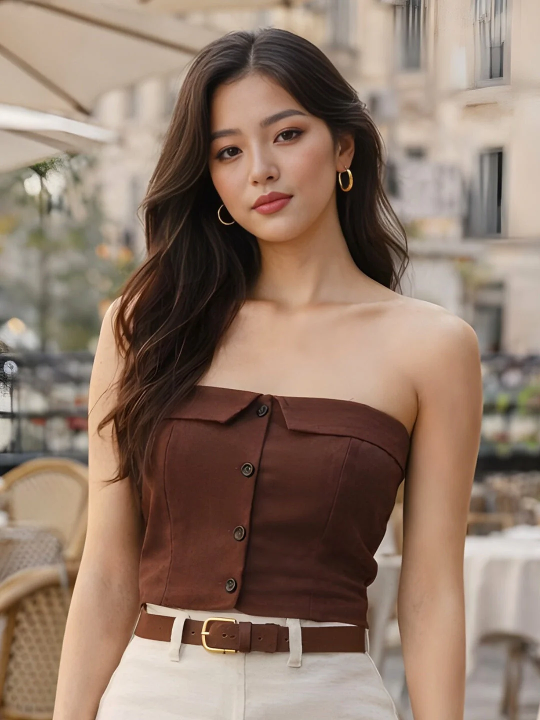 don't be basic Brown Solid Sleeveless Top - Image 2