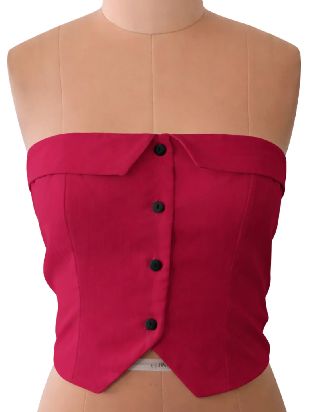 don't be basic Magenta Solid Sleeveless Top - Image 5