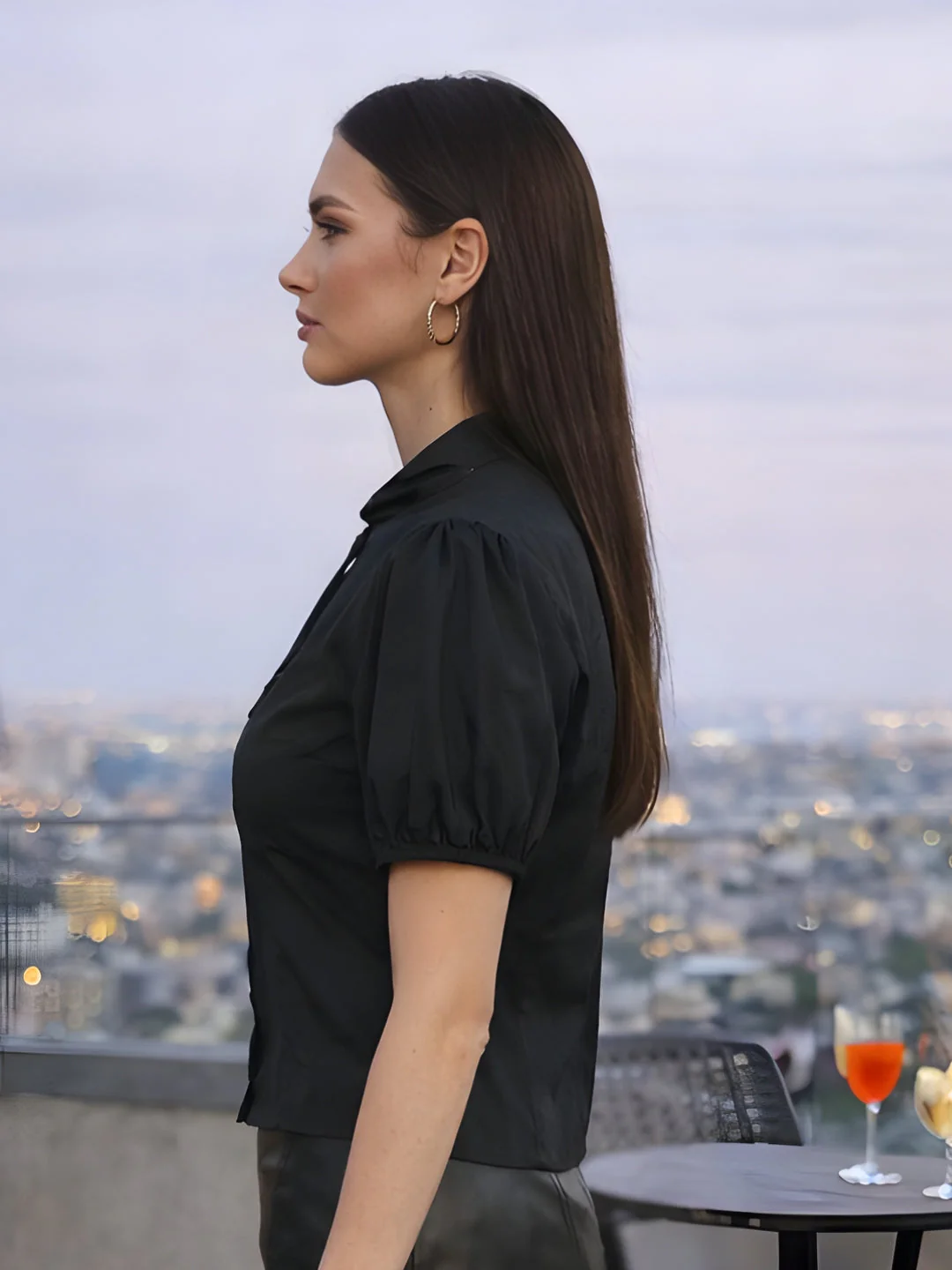don't be basic Black Solid Short Shirt - Image 3