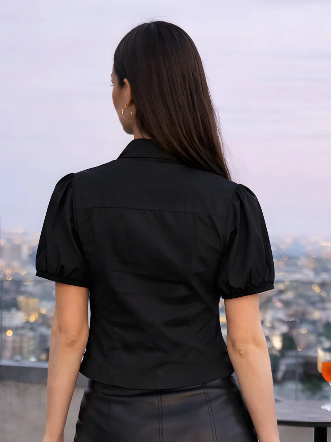 don't be basic Black Solid Short Shirt - Image 4