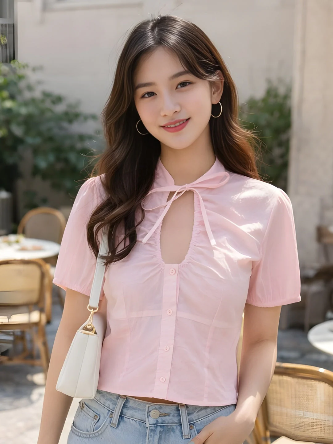 don't be basic Pink Solid Short Shirt - Image 2