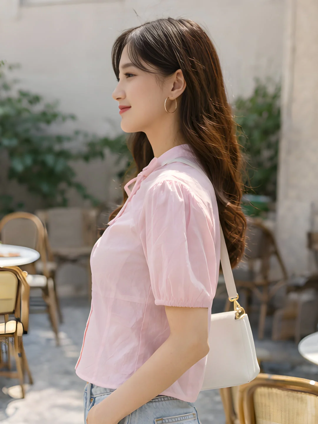 don't be basic Pink Solid Short Shirt - Image 3