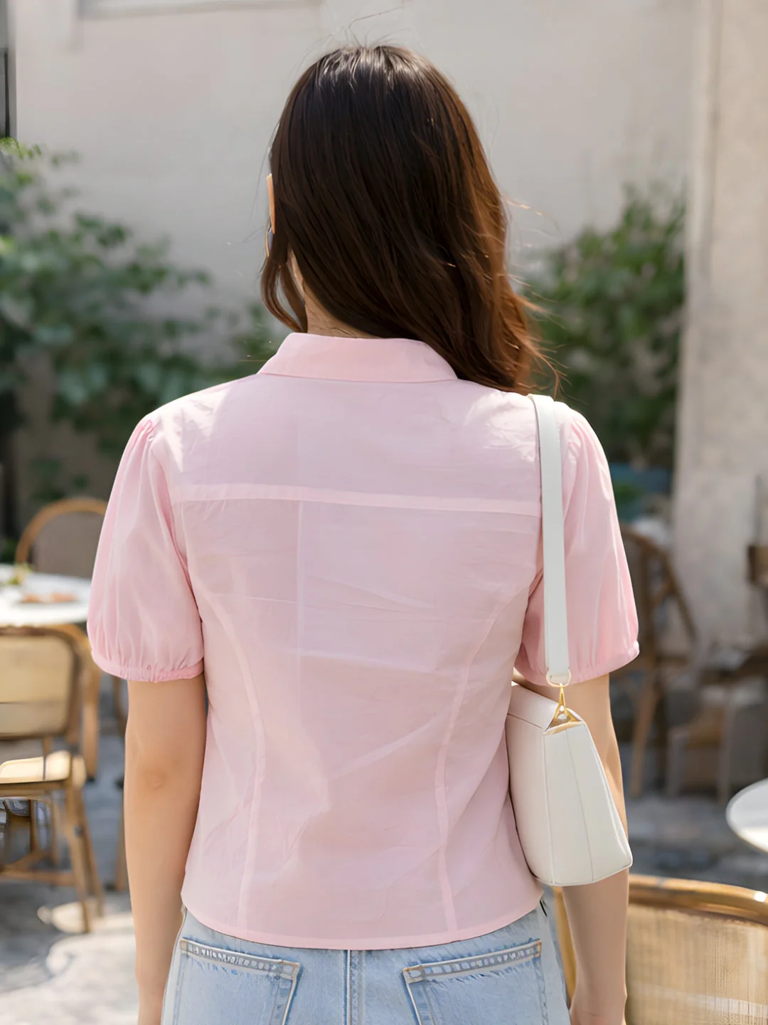 don't be basic Pink Solid Short Shirt - Image 4
